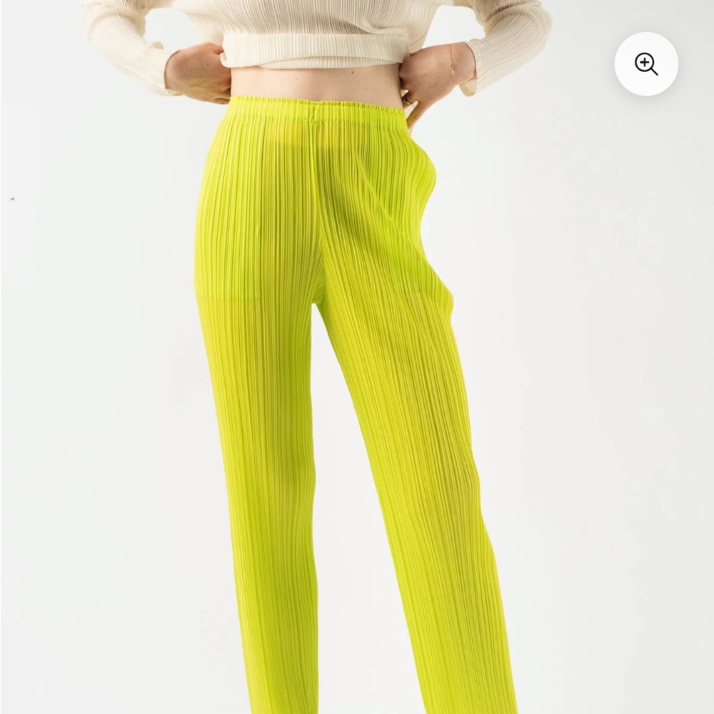 Issey Miyake Green Straight Leg Pants